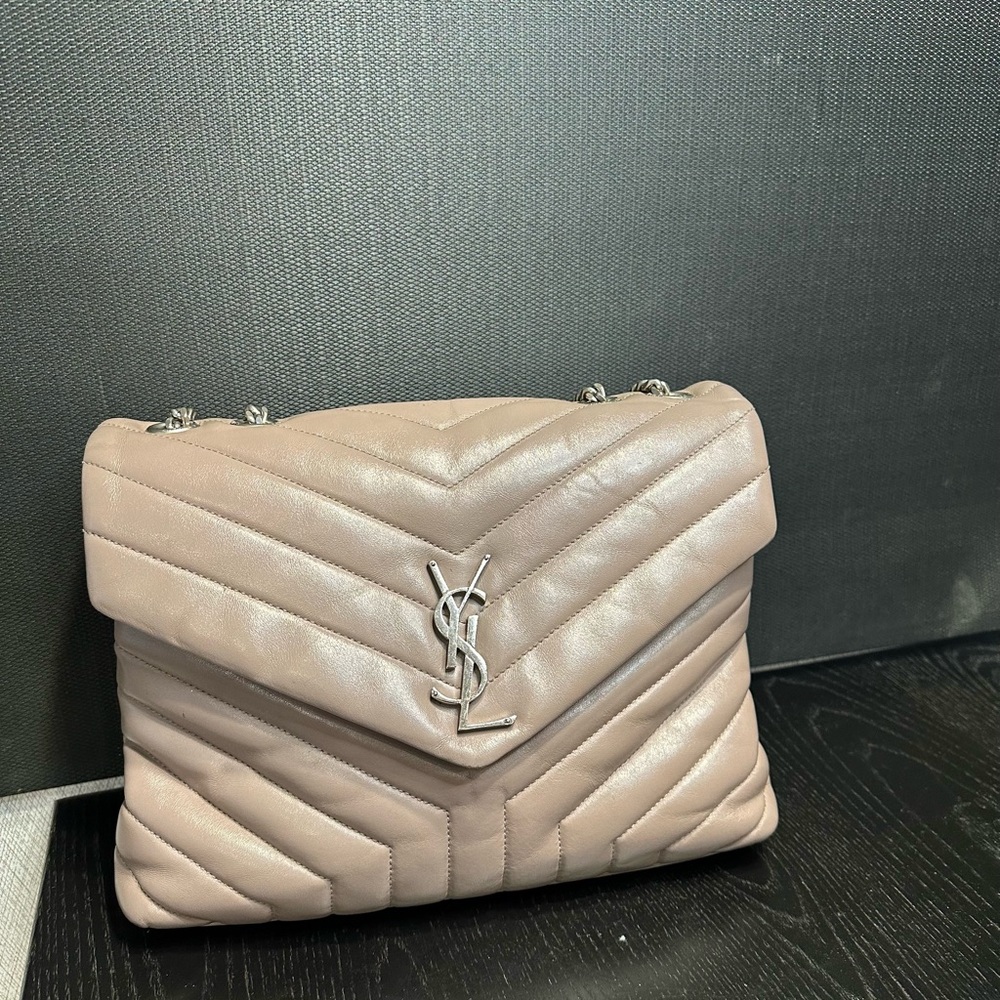 Yves Saint Laurent Quilted Leather Shoulder Bag - Taupe